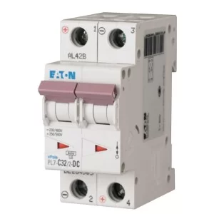 Автоматический выключатель Eaton PL7-C32/2-DC 500В DC 32А C