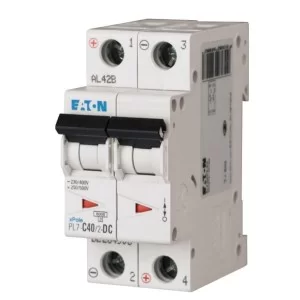 Автоматичний вимикач Eaton PL7-C40/2-DC 500В DC 40А C