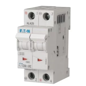 Автоматичний вимикач Eaton PL7-C50/2-DC 500В DC 50А C