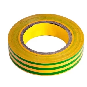 Смугаста ПВХ ізоляційна стрічка 0,13x15мм жовто-зелена 10 метрів DKC