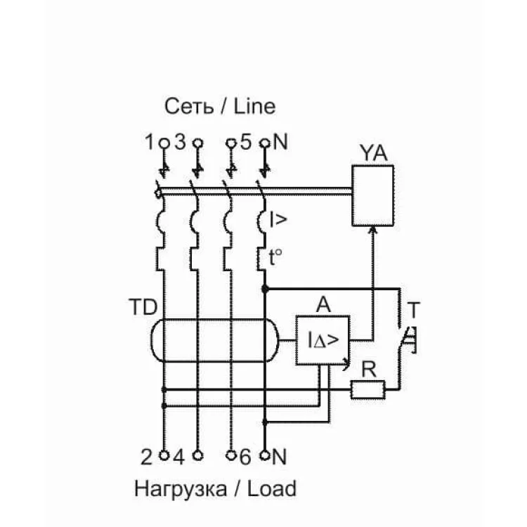 Диференційний вимикач IEK АД14 4Р, 25А, 100мА ціна 957грн - фотографія 2