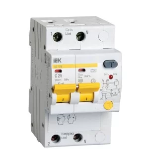 Дифференциальный автоматический выключатель IEK АД12М 2Р, С25, 30мА
