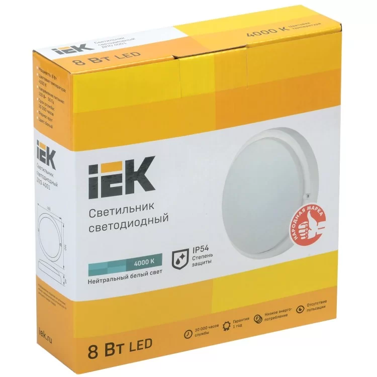 Світильник LED IEK ДПО 4001 (8Вт) IP54 4000K ціна 124грн - фотографія 2