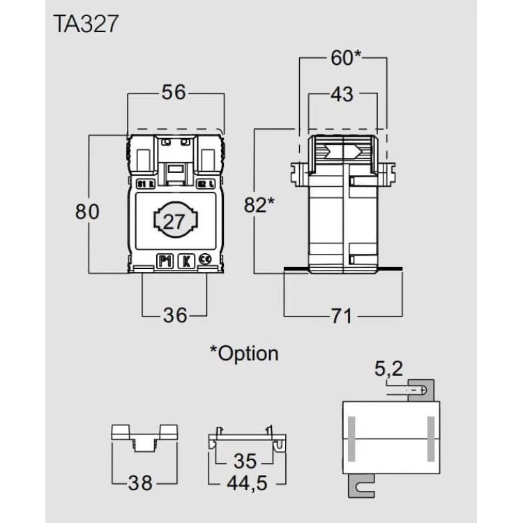 Трансформатор измерительный IME TA327 100/5А 32,5x10,5мм (d=27мм) цена 766грн - фотография 2
