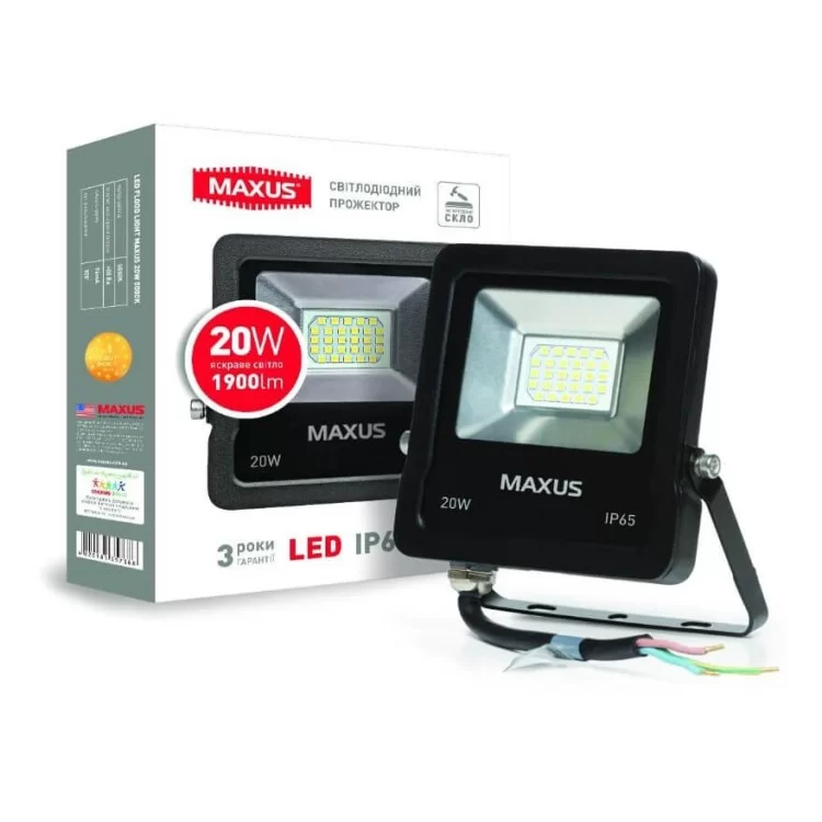 Светодиодный прожектор Maxus Flood Light 20Вт 5000K (1-MAX-01-LFL-2050) цена 350грн - фотография 2
