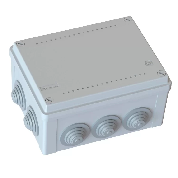 Електрична коробка з кабельними вводами 2х40+6х32мм, IP55,240х190х90мм ціна 512грн - фотографія 2