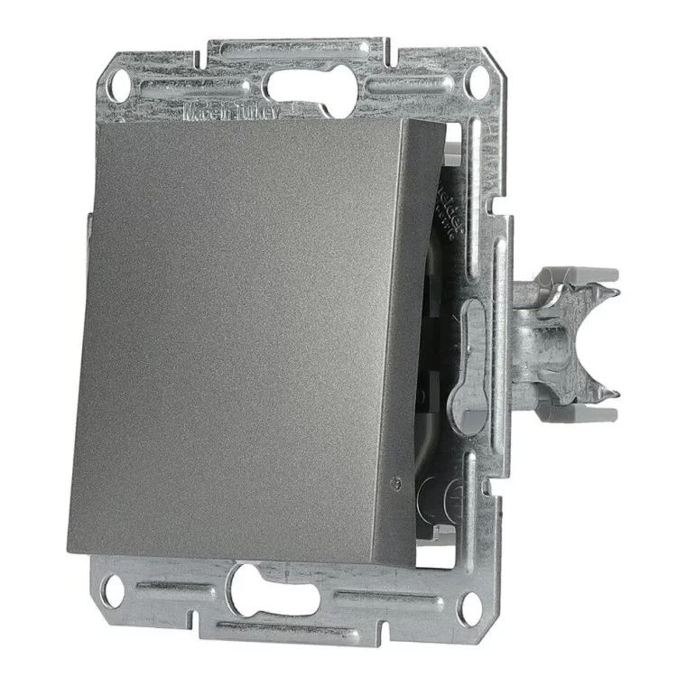вимикач 1-клавішний без рамки сталь Asfora, EPH0100162 відгуки - зображення 5