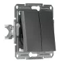 вимикач 2-клавішний без рамки сталь Asfora, EPH0300162