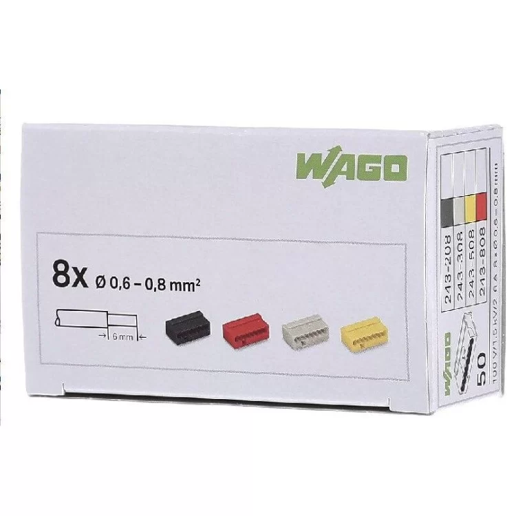 в продаже Микро-клемма для распределительных коробок на 8 проводников WAGO 243-508 - фото 3