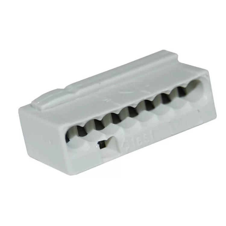 Микро-клемма для распределительных коробок WAGO 243-308 на 8 проводников светло-серая цена 10грн - фотография 2