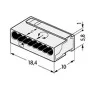 Мікро-клема для розподільчих коробок WAGO 243-308 на 8 провідників світло-сіра