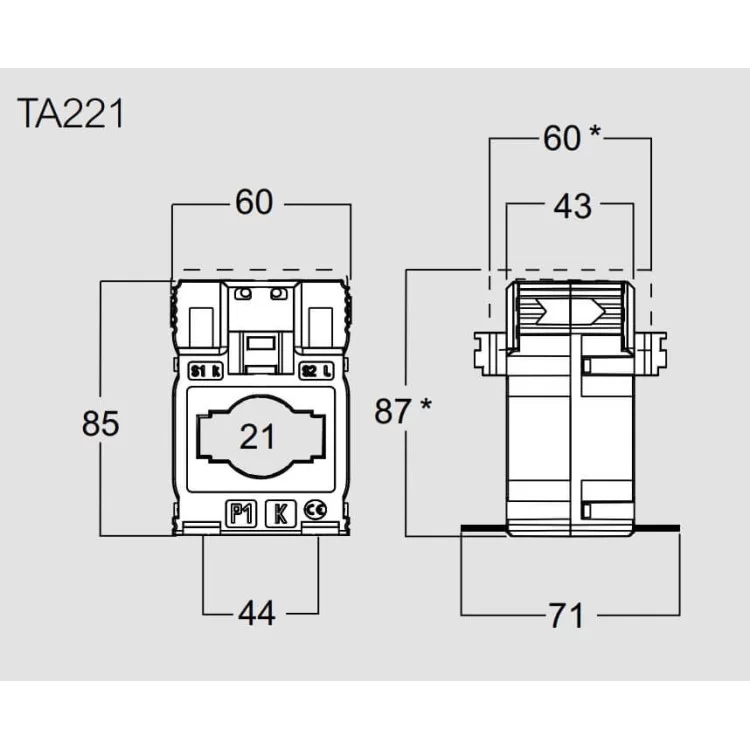 Трансформатор вимірювальний IME TA221 100/5А d21мм ціна 732грн - фотографія 2