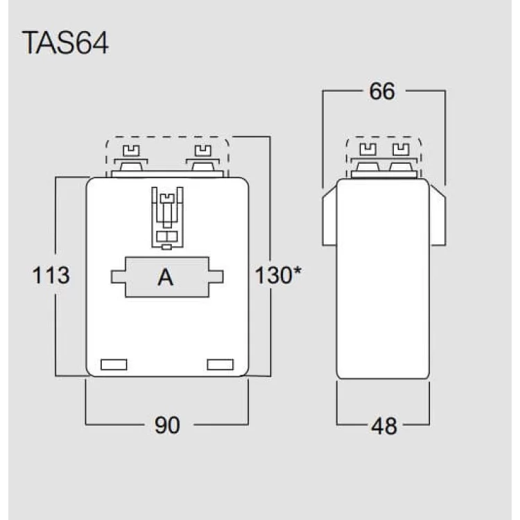 Трансформатор вимірювальний TAS64 600/5 64x11мм (51х31мм) (кл.0,5=4ВА) IME ціна 1 369грн - фотографія 2
