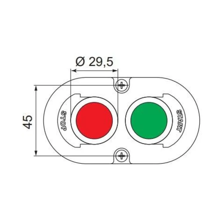 в продаже Двухмодульный кнопочный пост ETI 004771442 ESE2-V4 («START/STOP» зеленый/красный) - фото 3