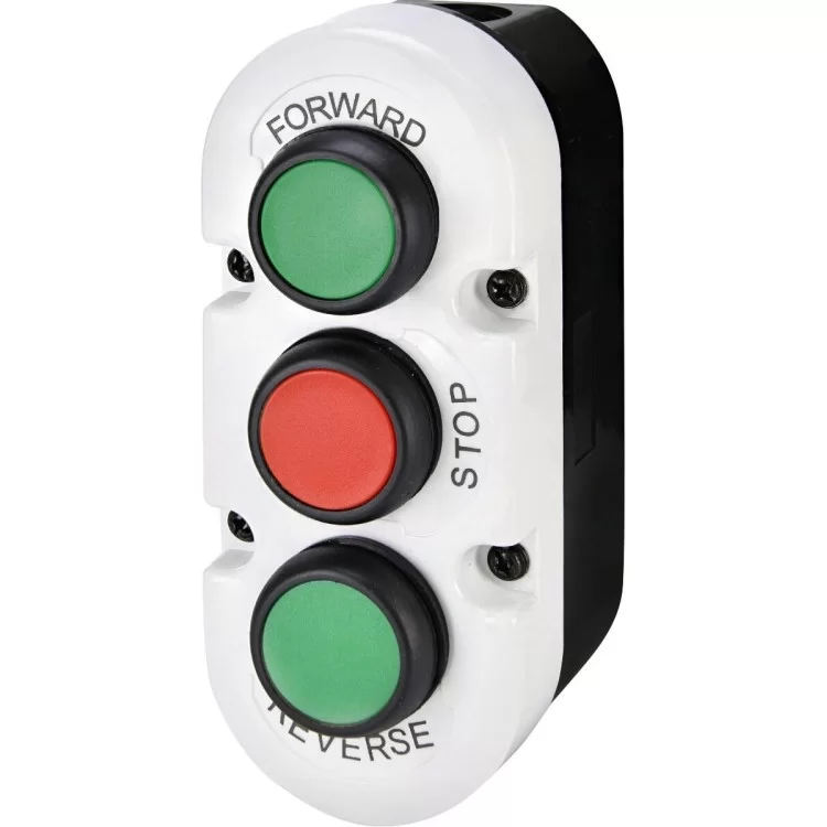 Трьохмодульний кнопковий пост ETI 004771444 ESE3-V6 («FORWARD/STOP/REVERSE» зелений/червоний/зелений)