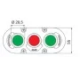 Трьохмодульний кнопковий пост ETI 004771444 ESE3-V6 («FORWARD/STOP/REVERSE» зелений/червоний/зелений)