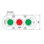 Трьохмодульний кнопковий пост ETI 004771445 ESE3-V7 («UP/STOP/DOWN» зелений/червоний/зелений)