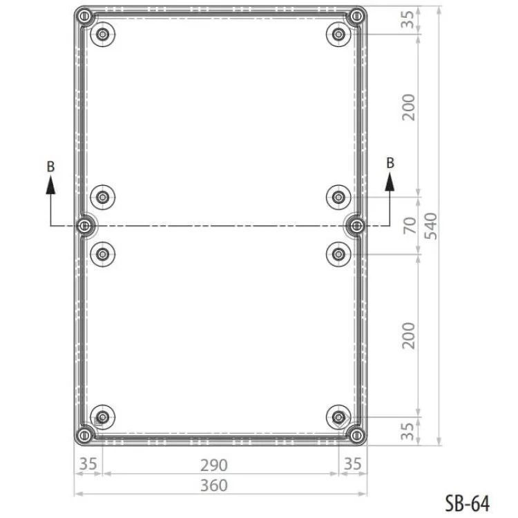 Пластикова розподільна коробка ETI 001102502 SB-64 (IP66 540x360x170) відгуки - зображення 5
