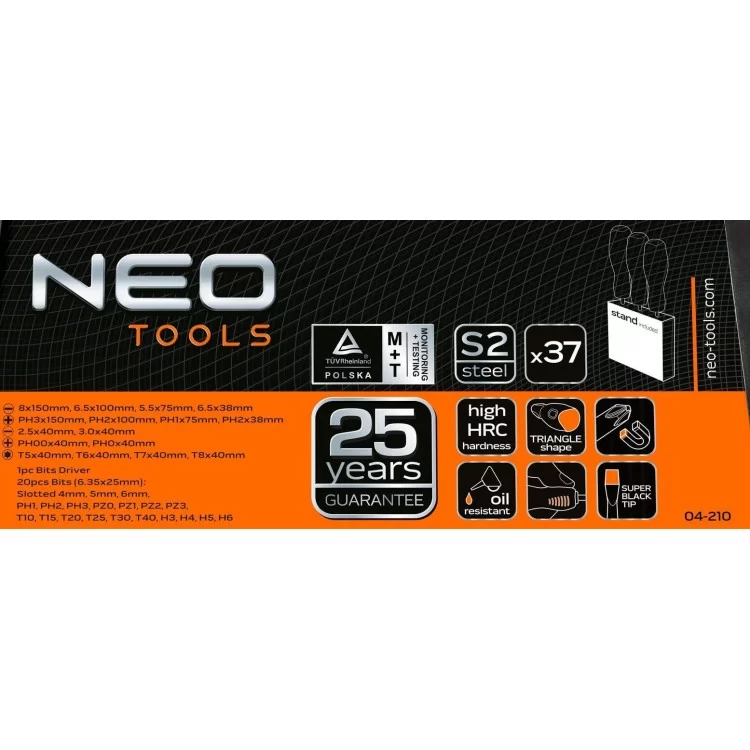 Набор отверток и насадок Neo Tools 04-210 (37шт) цена 1 385грн - фотография 2