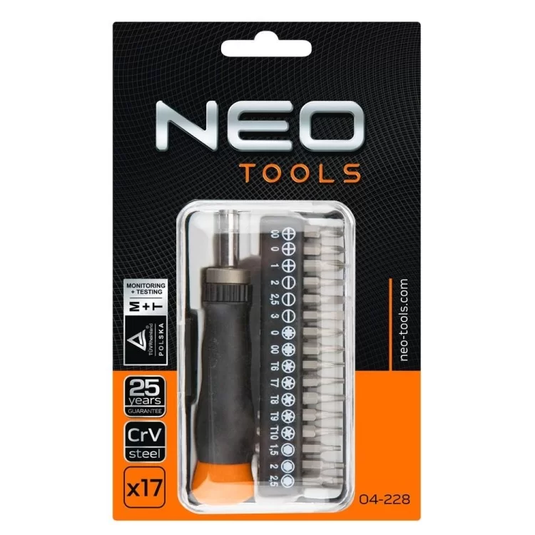 Набір прецизійних насадок з тримачем Neo Tools 04-228 (17шт) ціна 439грн - фотографія 2
