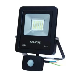 LED прожектор заливающего света Maxus 30Вт 5000K с датчиком движения (1-MAX-01-LFL-3050s)