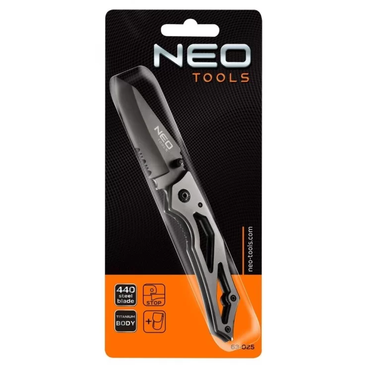 продаем Складной нож Neo Tools 63-025 с фиксатором титановый в Украине - фото 4
