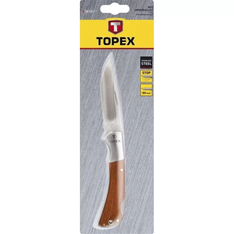 Складной универсальный нож TOPEX 98Z007 лезвие 80мм цена 375грн - фотография 2