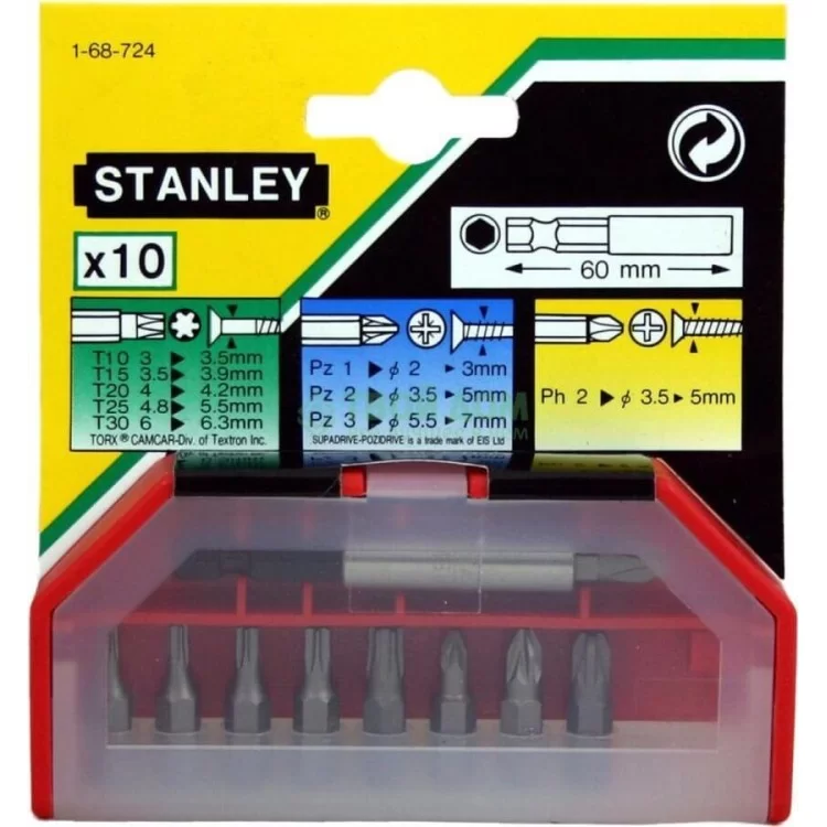 Набір біт Stanley 10 шт 1-68-724 ціна 384грн - фотографія 2