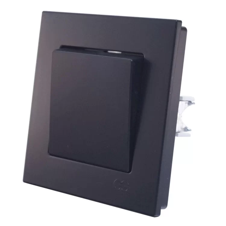 вимикач 1-клавішний Gunsan Eqona чорний ціна 107грн - фотографія 2