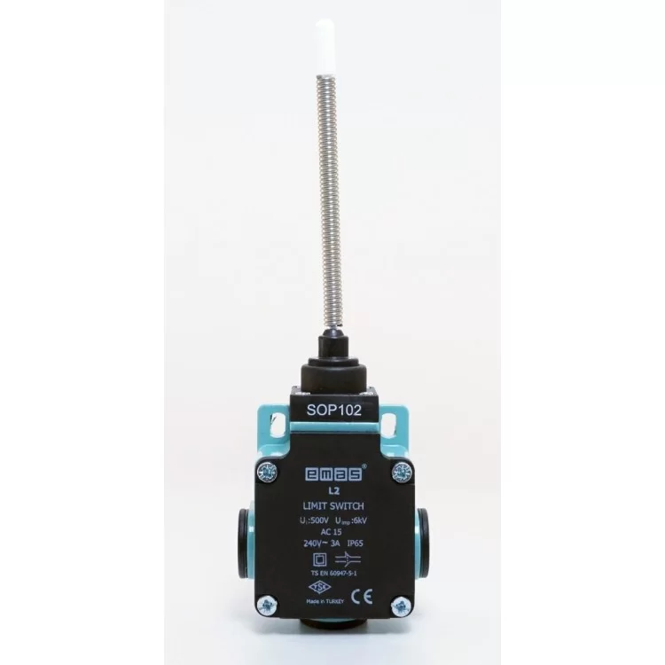 Кінцевий вимикач EMAS L2K13SOP102 з металевою консолью та пружиною з пластиковим наконечником (1НО+1НC) ціна 626грн - фотографія 2