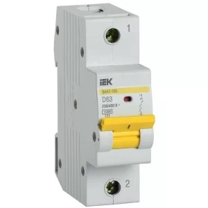 Автоматичний вимикач IEK ВА47-150 1Р 63А 15кА D