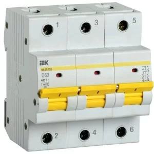 Автоматичний вимикач IEK ВА47-150 3Р 63А 15кА D