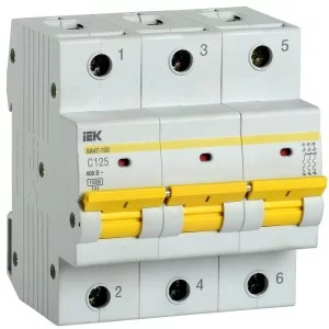 Автоматический выключатель IEK ВА47-150 3Р 125А 15кА C