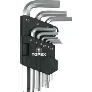Набор шестигранных HEX ключей TOPEX 35D955 1.5-10мм (9шт)