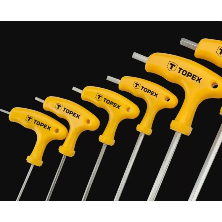 продаємо Набір шестигранних HEX ключей TOPEX 35D967 з Т-подібною ручкою (9шт) в Україні - фото 4