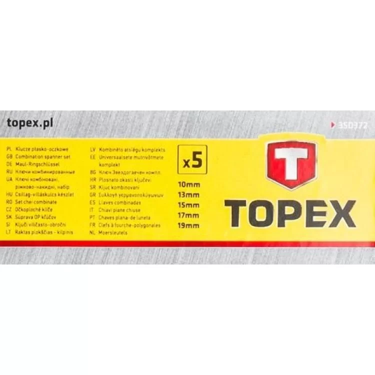 в продаже Набор TOPEX 35D372 комбинированных ключей 10-19мм (5шт) - фото 3