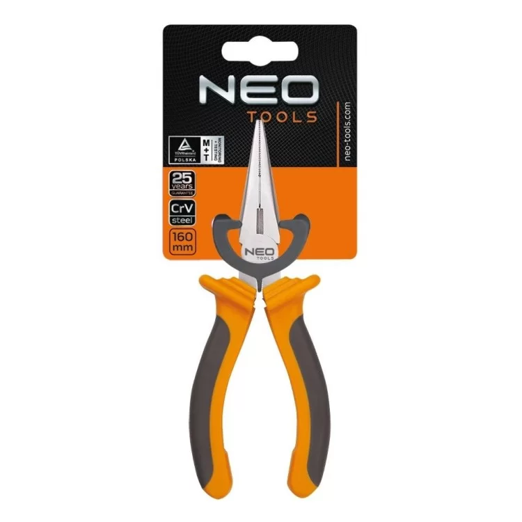 Прямі подовжені плоскогубці Neo Tools 01-013 160мм ціна 325грн - фотографія 2