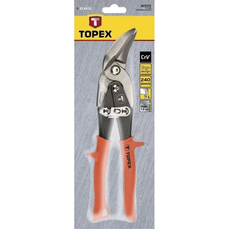 Витягнуті ножиці по металу TOPEX 01A430 (ліві) 240мм ціна 331грн - фотографія 2