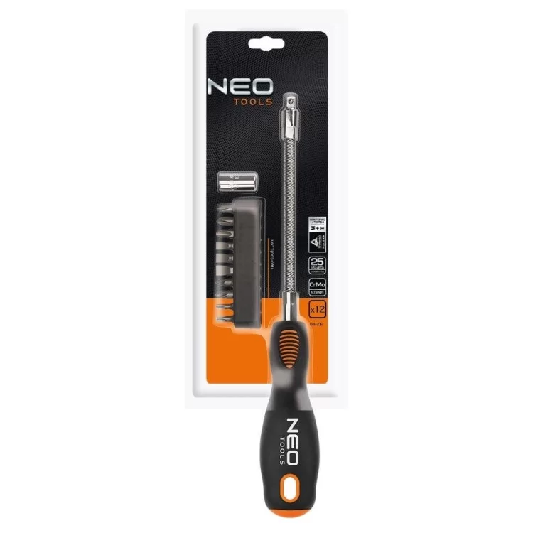 Набір з викруток з гнучким стержнем і насадок Neo Tools 04-212 (12шт) ціна 733грн - фотографія 2
