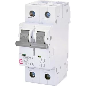 Автоматичний вимикач ETI 002113509 ETIMAT 6 2p B 1А (6 kA)