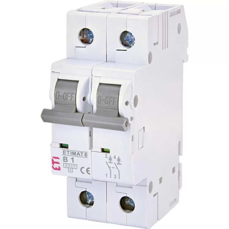 Автоматичний вимикач ETI 002113511 ETIMAT 6 2p B 4А (6 kA)