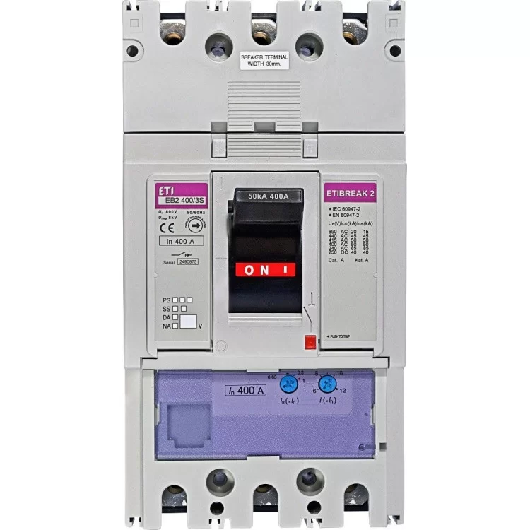 Автоматичний вимикач ETI 004671105 EB2 400/3LF 400А 3р (25кА)