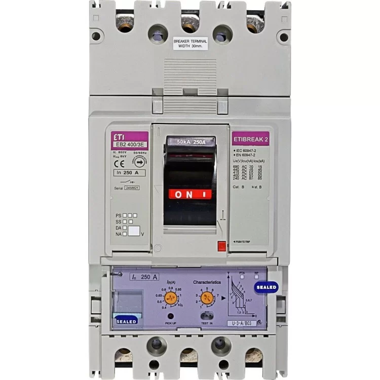 Автоматичний вимикач ETI 004671111 EB2 400/3E 250А 3р (50кА)