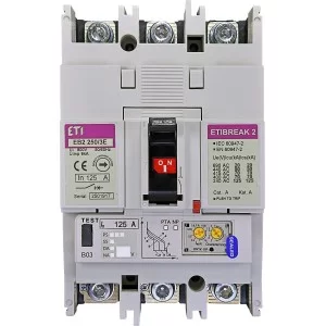 Автоматичний вимикач ETI 004671302 EB2 250/3E 125А 3р (70кА)