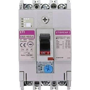 Автоматичний вимикач ETI 004671879 EB2S 160/3LA 25А 3P (16kA регульований)