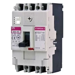 Автоматичний вимикач ETI 004671836 EB2S 160/3SF 125А 3P (25kA фіксовані налаштування)