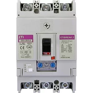 Автоматический выключатель ETI 004671887 EB2S 250/3LA 200А 3P (16kA регулируемый)