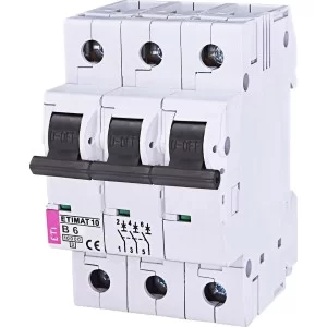 Автоматический выключатель ETI 002125714 ETIMAT 10 3p B 10А (10 kA)
