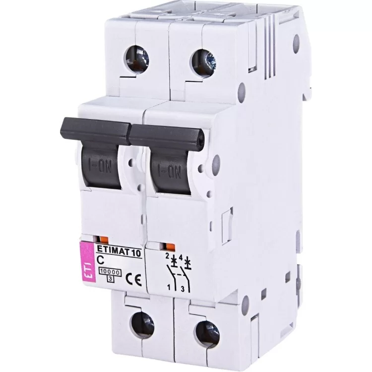 Автоматичний вимикач ETI 002133722 ETIMAT 10 2p C 63А (6 kA)