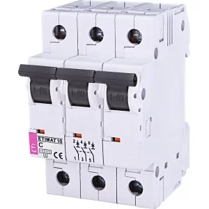 Автоматический выключатель ETI 002135704 ETIMAT 10 3p C 1А (10 kA)